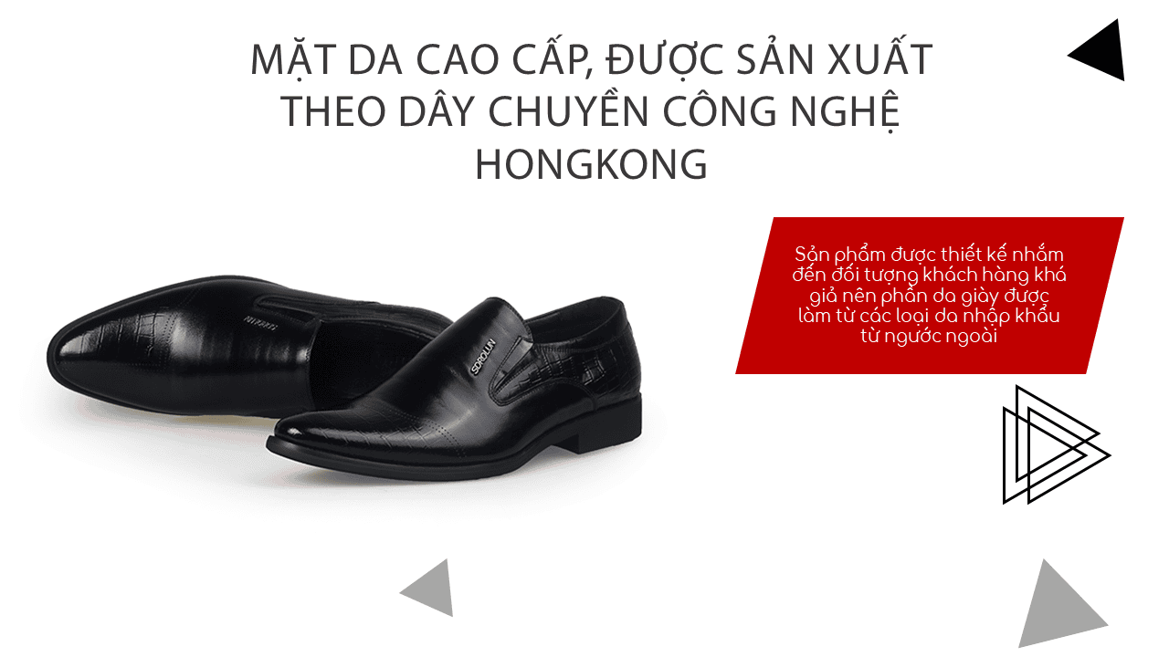 Giày lười sdrolun nhập khẩu đen ánh quang 2018; Mã số GL30095170D10